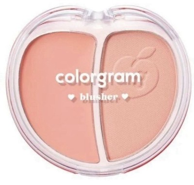 Colorgram Duo Blusher Peach Dual Shade Compact Makeup Palette for Natural Glow
