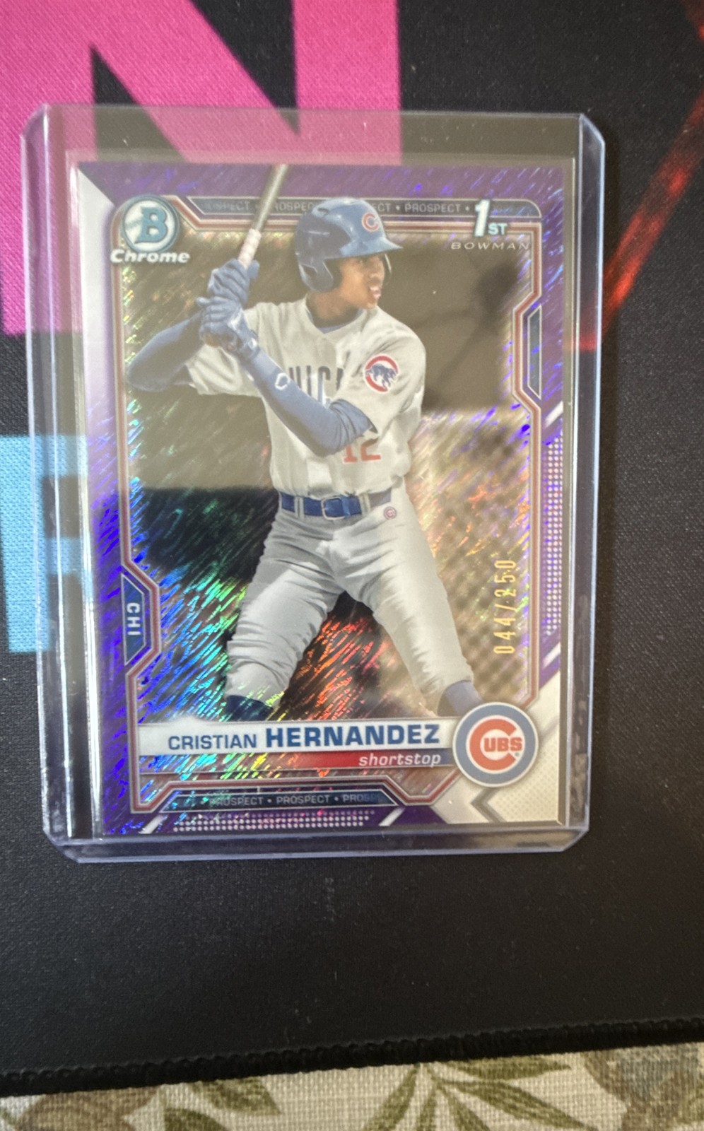 2021BowmanChrome-ProspectsCristianHernandez #BCP-171PurpleShimmerRefractor/250RC