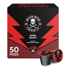 Death Wish Coffee - Dark Roast Single Serve Pods - 50 Count