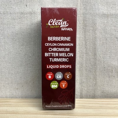 Clean Nutra Berberine Ceylon Cinnamon Turmeric Liquid Drops 2oz BB