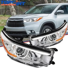 Headlights Assembly Chrome Housing For 2014-2016 Toyota Highlander Left Right