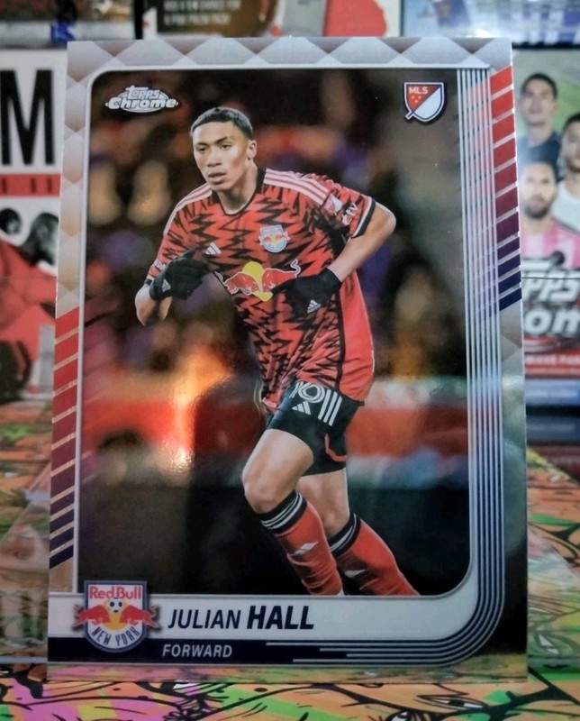 2025 Topps Chrome MLS Julian Hall Base Card #16 New York Red Bulls Soccer Card
