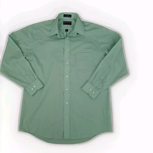 Stafford Performance Super Classic Men's Dress Shirt 16 32/33 Green Long Sleeve - Picture 1 of 14