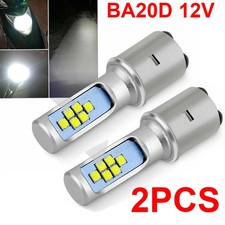 2X BA20D 12V LED Birne Motorrad Strahl Scheinwerfer Fahrlicht Wasserdicht 24W.
