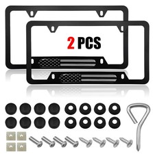 2pcs For Chevy Accessories American Flag Patriotic Aluminum License Plate Frame 2pcs For Chevy Accessories American Flag Patriotic Aluminum License Plate Frame