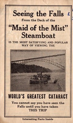 Vintage Niagara Falls Maid of the Mist Steamboat Brochure Fares Info
