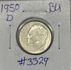 1950-D BU Roosevelt Dime, Item 3329