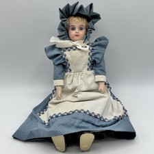 Antique Married Doll Minerva Tin Head Germany On Leather Body w/Bisque Hands /cb