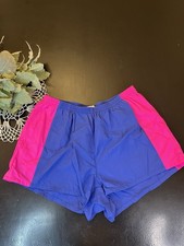 UO Urban Renewal Blueish Purple Pink Remnants Recycled Spliced Nylon Shorts Sz L