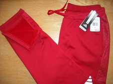 Mens NWT Adidas Athletic Pants HR5158 Fleece Lined Microfibr Red Sz:L FREE SHIP