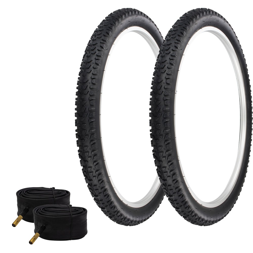 Tire 27.5" X 2.30" W-2009 All Black Tires W/tubes 48mm Schrader Valve