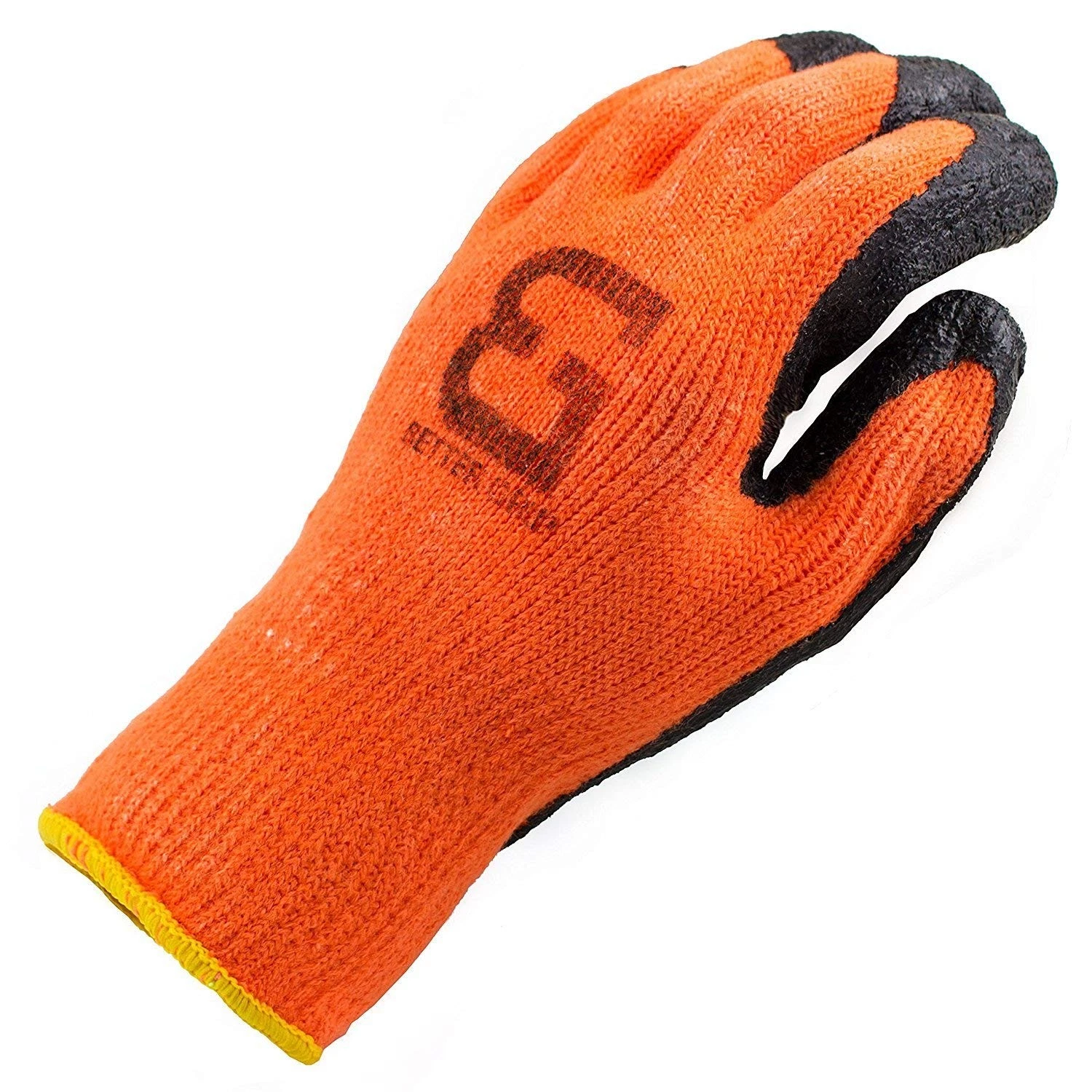 TS BGWLAC Winter Insulated Rubber Latex Coated Work Gloves, Crinkle Pattern, ...