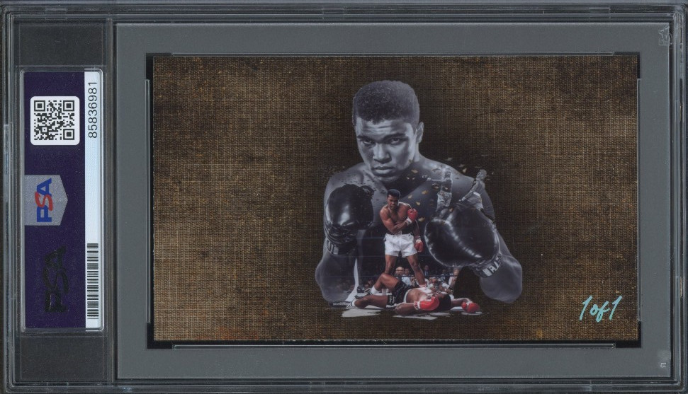 Muhammad Ali signed Cut 3x5 Custom Card PSA DNA Slab Boxing HOF Auto C6320 view 2