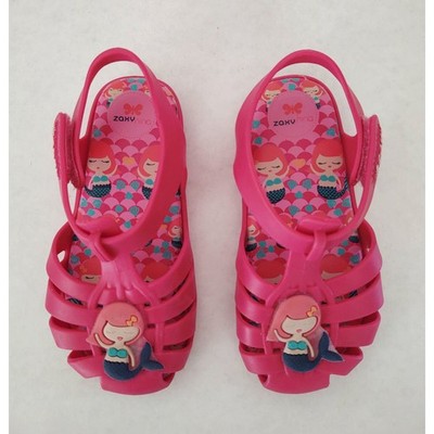 Zaxy Mermaid Toddler Girls Jelly Fisherman Sandal Pink Sz 10 Melflex Water Shoes