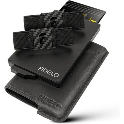Fidelo RFID Blocking Minimalist Slim Fold Wallet Black for Men