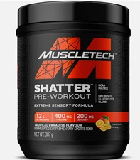 MuscleTech Shatter Pre-Workout Tropical Paradise 387g Energy & Focus Boost
