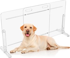 WGF Acrylic Retractable Dog Gate 40-70" Wide x 28" Tall Adjustable Freestanding