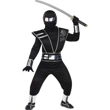 Fun World Boys' Silver Mirror Ninja Costume