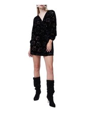 FRENCH CONNECTION Womens Mini Dress Black Long Sleeve V Neck Party Juniors 2