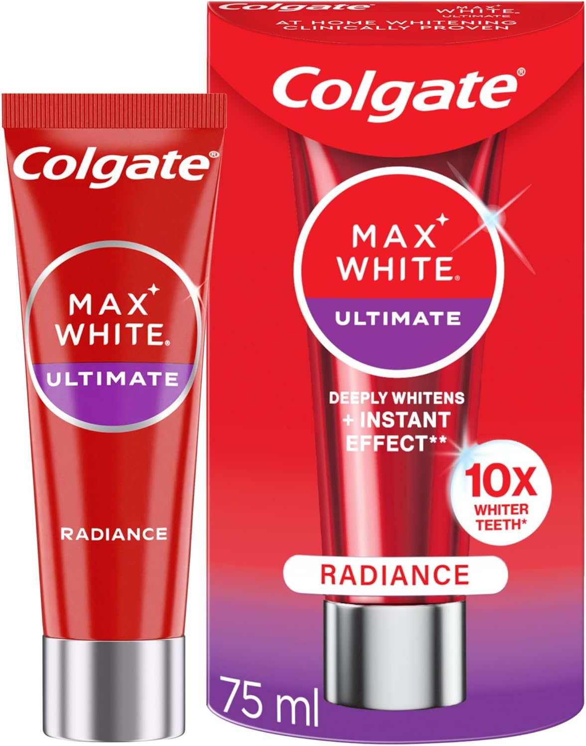 Max White Ultimate Radiance Whitening Toothpaste 75Ml - 10X Whiter Teeth* - Inst