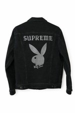 SS14 Supreme X Playboy Denim Trucker Jacke Schwarz Größe L
