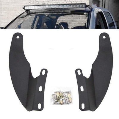 52 Inch Curved Light Bar Upper Roof Windshield Mounting Brackets Compatible w...