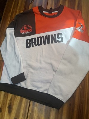 NFL Team Apparel Cleveland Browns Sweatshirt Women s Large Orange Brown Crewneck