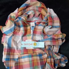 CAT  JACK Girl's Size Large 10/12 Pajamas Fleece One Piece Hooded Plaid Zipper