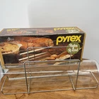 Vintage Pyrex Bake A Round by Corning Glass Bread Baking Tube with Rack USA #990