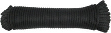 3/16 Inch Black Dacron Polyester Rope - 100 Foot  Solid Braid - Industrial Grad