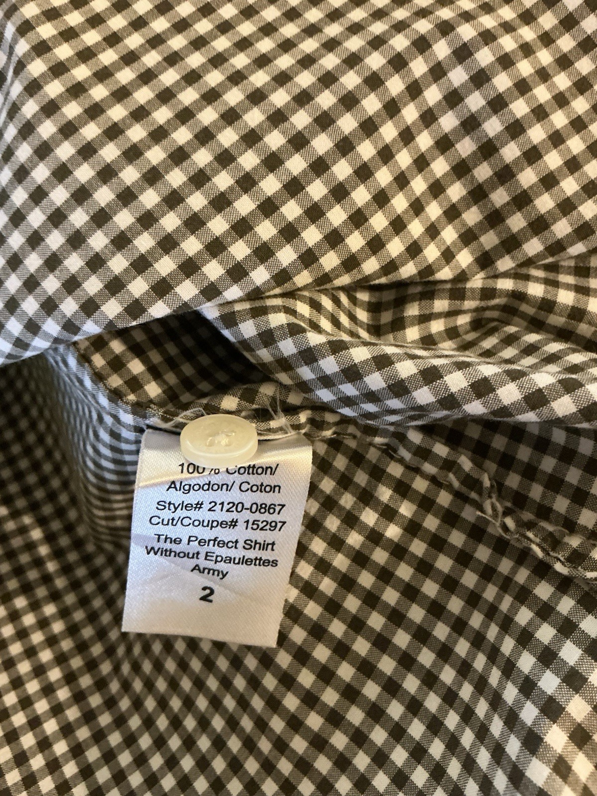 Current/Elliott Gingham Button Front Shirt Size 2… - image 4