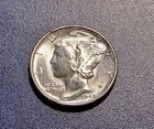 Gem BU FSB 1945-D Mercury Dime (attractive toning)