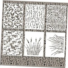 6 Pieces Stencils for Spray Paintuflage Grass Pattern Stencils Templates Camo