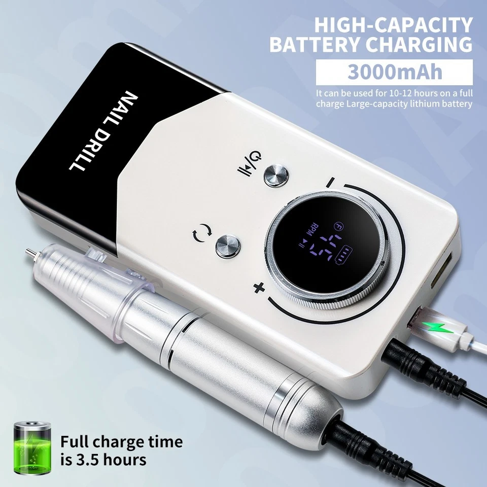 专业电动指甲钻,45000 RPM 无绳可充电专业 El — 第 3/4 张图片