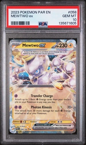 2023 POKEMON PAR EN-PARADOX RIFT #058 MEWTWO EX PSA 10