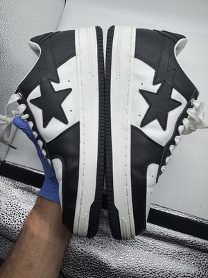 A Bathing Ape Bapesta BAPE STA Bla/Wht Low Top Lace Up Colorblock Sneaker SZ8M