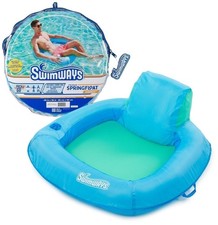 SwimWays Spring Float SunSeat Inflatable Pool Chair, Fast Inflate, Sky Blue