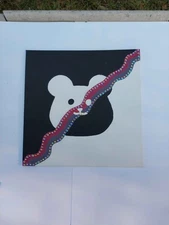 Rhinestoned Diamond Monochrome Teddy Bear Yin Yang Art Canvas Cute Kawaii