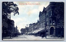 J91/ Ironton Ohio Postcard c1910 Second Street Stores Trolley 137