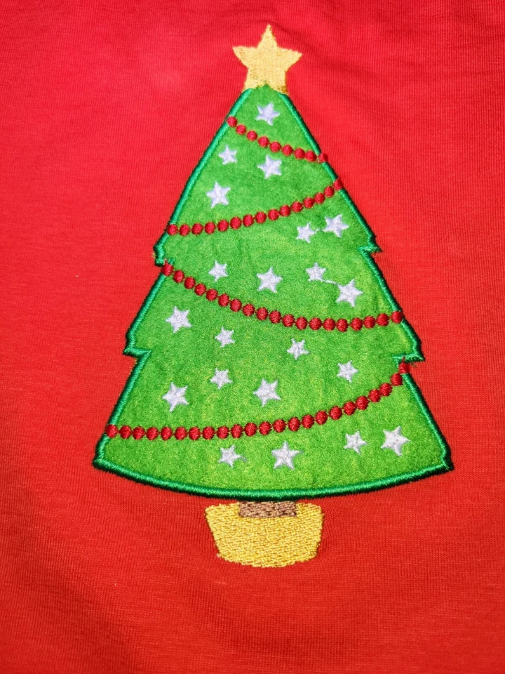 Túnica y pantalones acampanados con volantes de reno árbol de Navidad rojo y verde de 18-24 meses Foto 4 de 4