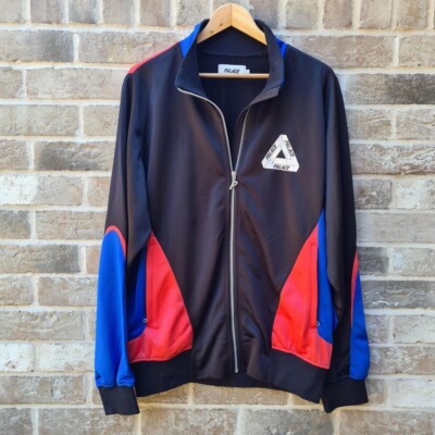Palace P-Knit Tri Funnel Track Jacket Black/Royal/Cayenne | Size L