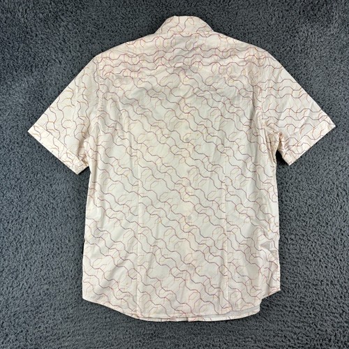 Vintage Oneill Shirt Men Medium White Button Up Short Sleeve Geo Skate Surf Y2K - Picture 10 of 10