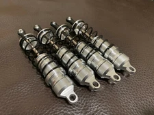 ALUMINUM SHOCKS Fit Traxxas 89076-4 Maxx 4WD 1/10 Silver 