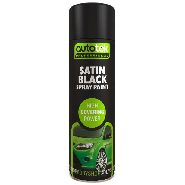 AutoTek Satin Black Multi-Purpose Aerosol Spray Paint 500ml