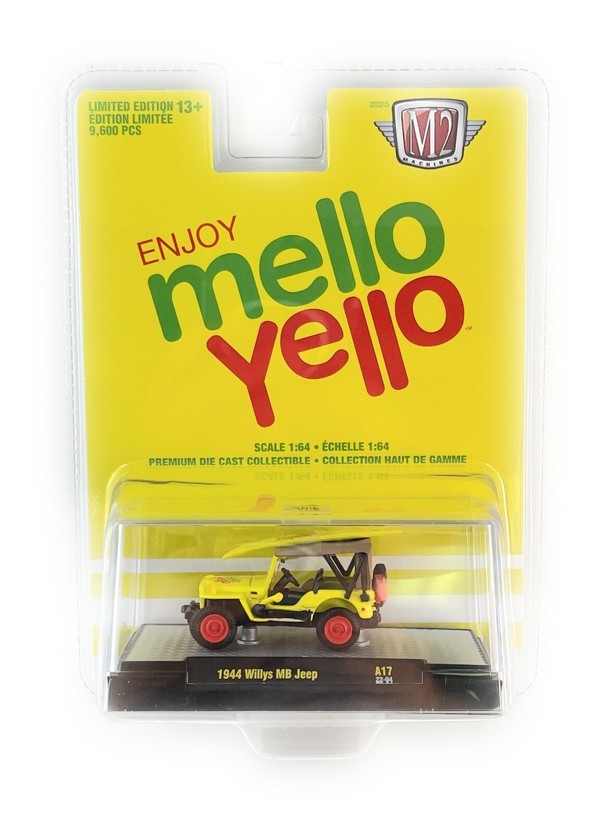 M2 Machines 1:64 Mello Yello 1944 WILLYS MB JEEP With Surfboard