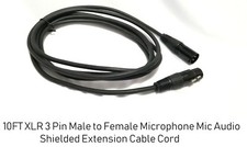 10FT XLR 3 Pin Male to Female Microphone Mic Audio Shielded Extension Cable Cord