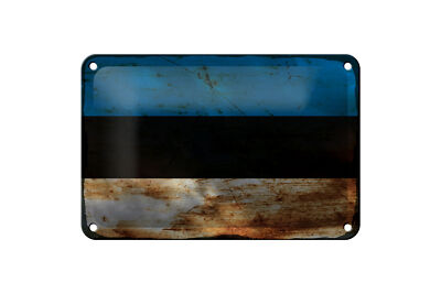 Blechschild Flagge Estland 18x12 cm Flag of Estonia Rost Deko Schild
