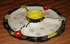 Julie Mac To Bee Collection, Party Set (45691) 14in. Sectioned Server, Stoneware