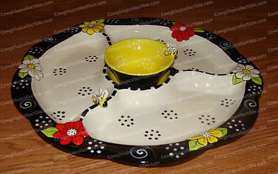 Julie Mac To Bee Collection, Party Set (45691) 14in. Sectioned Server, Stoneware