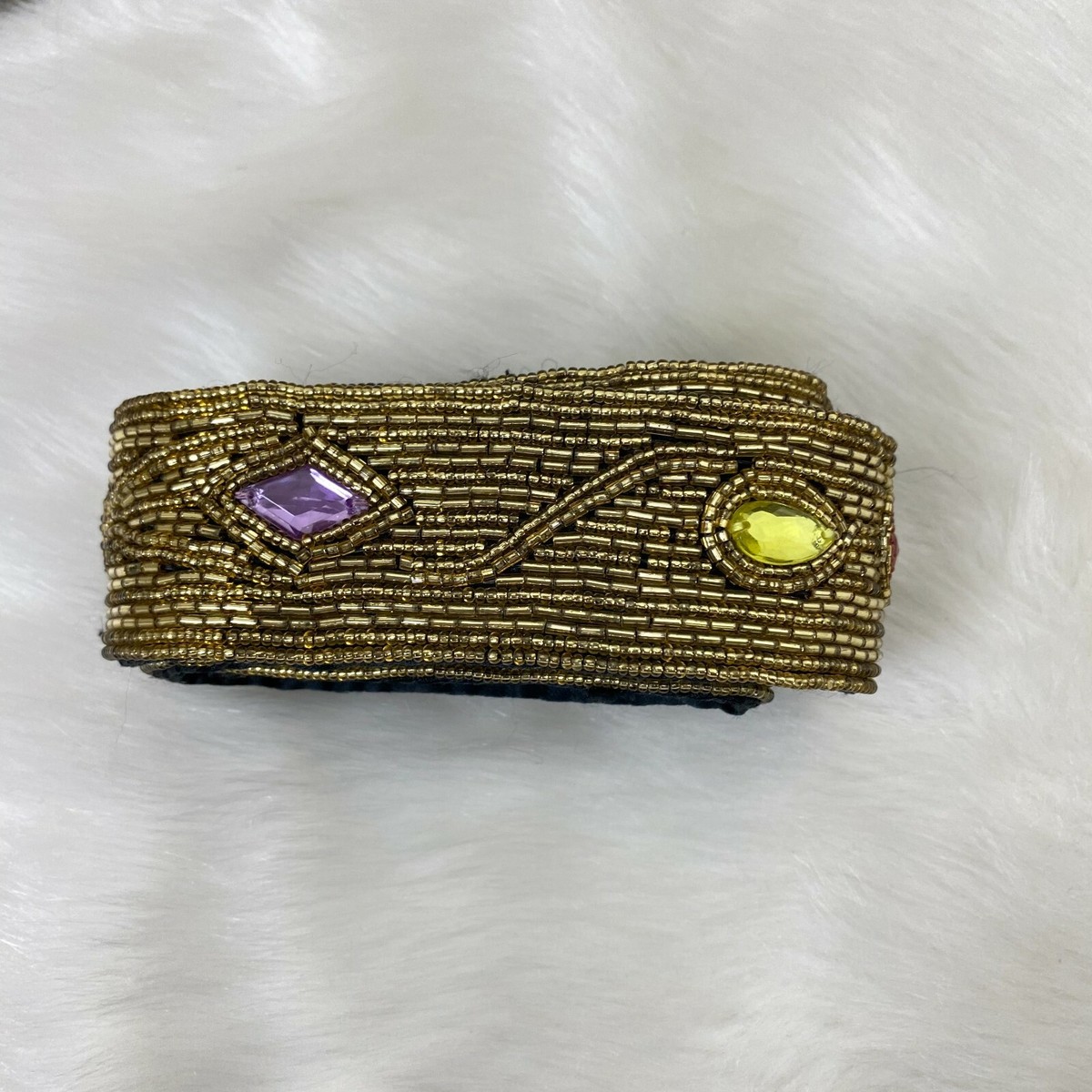 Vintage Michelle Stuart M/L Gold Bead Embroidery Belt | eBay
